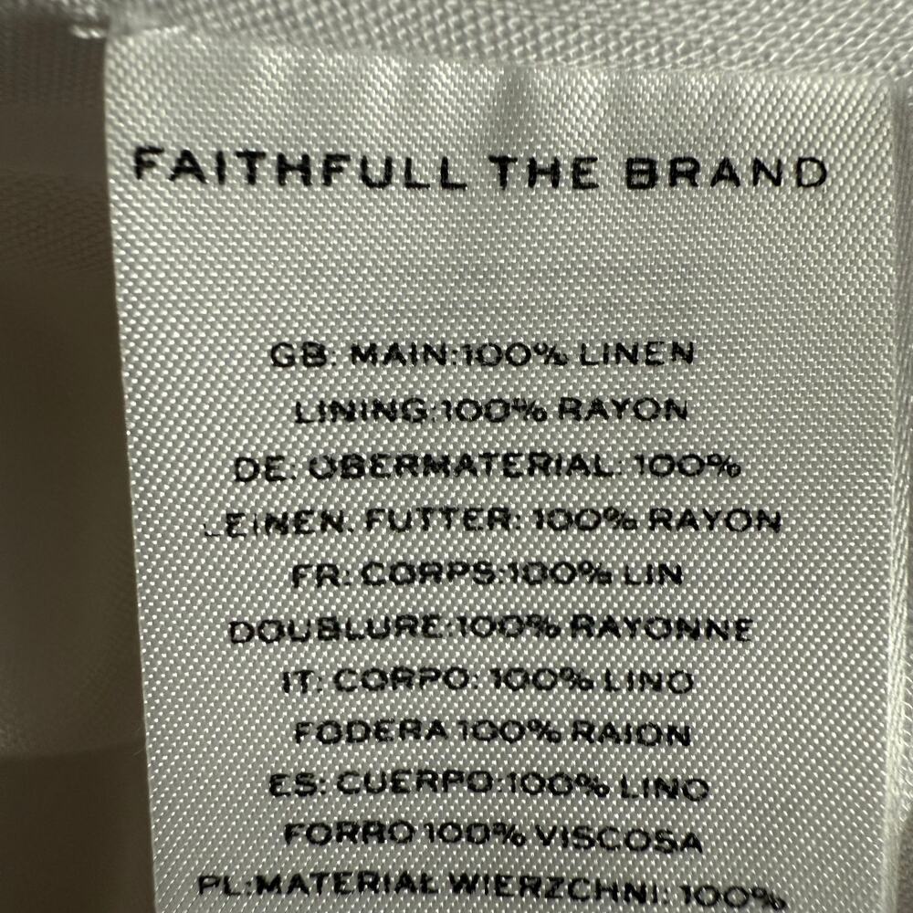 Faithfull The Brand Elodia Wrap Skirt 100% Linen 4 High Waist Side Tie-fastening - Picture 16 of 16